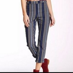 Free People Skinny Striped Crop Pants , Size 2